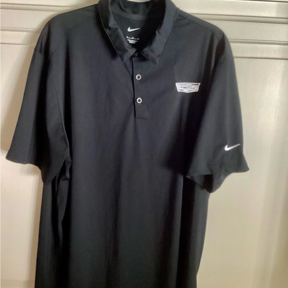 NIKE golf Cadillac polo shirt, XL, Black, Nike swoosh on sleeve